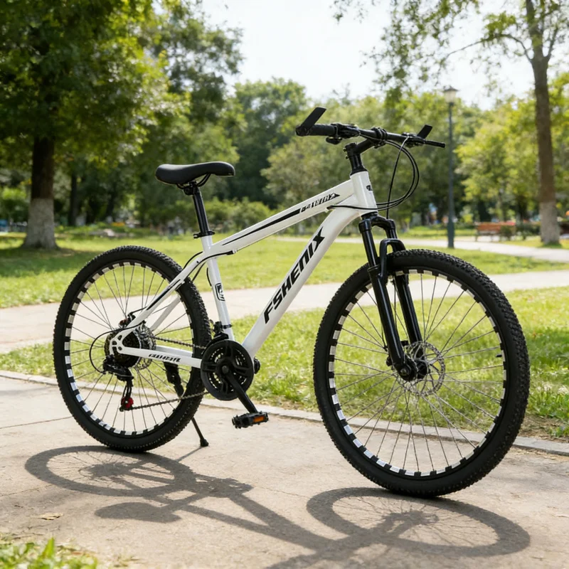 Cycling Commute Speed - 스노우 화이트 스포크 휠 산악 자전거