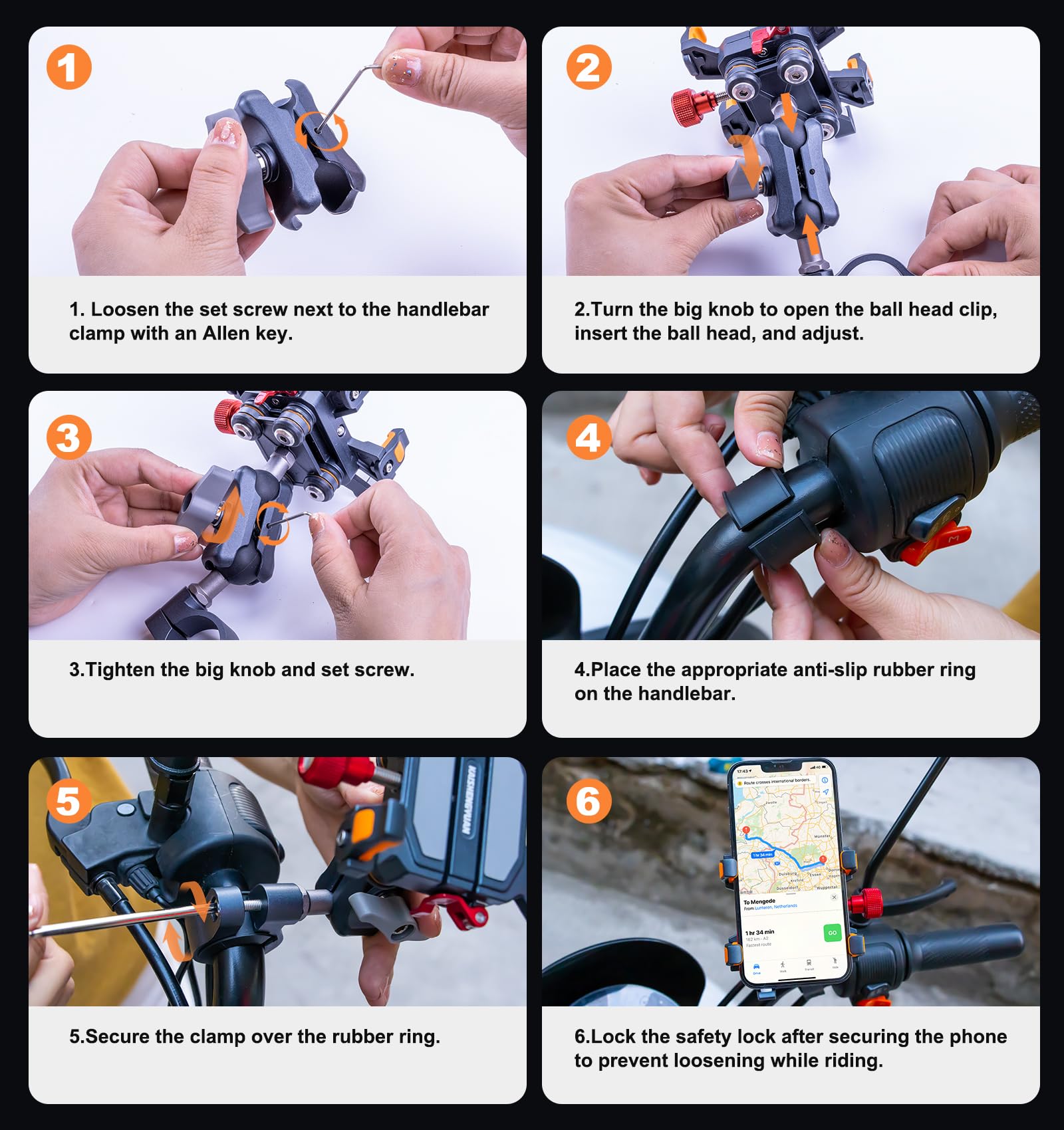 진동 완충 장치가 있는 견고한 오토바이 휴대폰 마운트, - U Lock Heavy Duty 리뷰 및 가격