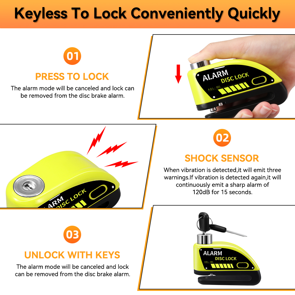 새로운 자전거 오토바이 알람 디스크 브레이크 잠금 장치 - Commuter Bike Lock 리뷰 및 가격